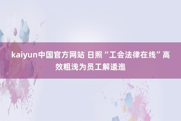 kaiyun中国官方网站 日照“工会法律在线”高效粗浅为员工解逶迤