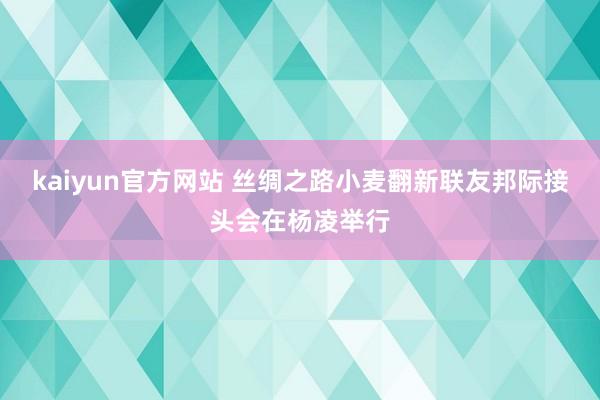 kaiyun官方网站 丝绸之路小麦翻新联友邦际接头会在杨凌举行