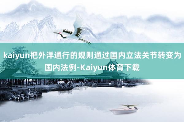 kaiyun把外洋通行的规则通过国内立法关节转变为国内法例-Kaiyun体育下载