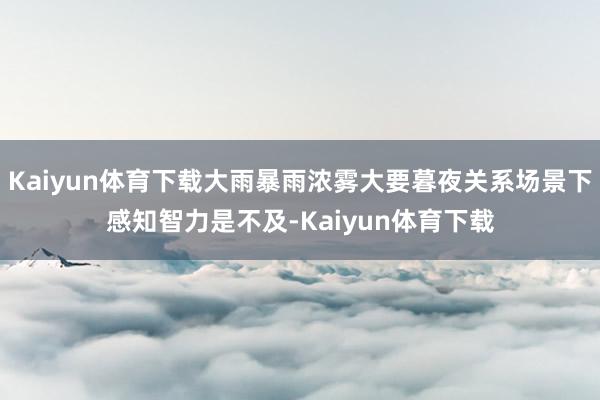 Kaiyun体育下载大雨暴雨浓雾大要暮夜关系场景下感知智力是不及-Kaiyun体育下载