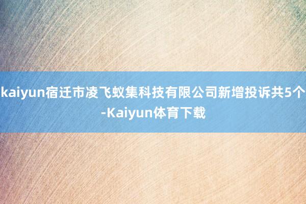 kaiyun宿迁市凌飞蚁集科技有限公司新增投诉共5个-Kaiyun体育下载