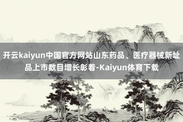 开云kaiyun中国官方网站山东药品、医疗器械新址品上市数目增长彰着-Kaiyun体育下载